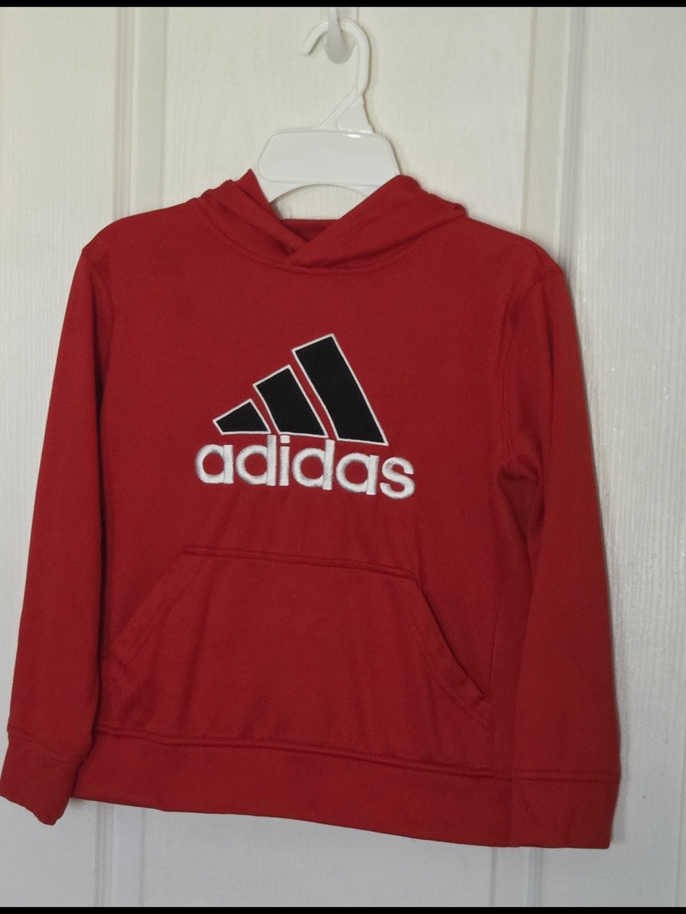 adidas Red Hoodie with Black Logo